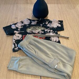 cargo cream sweatpants